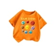 thumbnail image 4 of XEGLSBU Girls Tshirts 6-7 Years Cotton Kid Girls Cute Print Graphic Round Neck Short Sleeve Tee Summer Casual T Shirt Orange Size 5-6 Years, 4 of 4