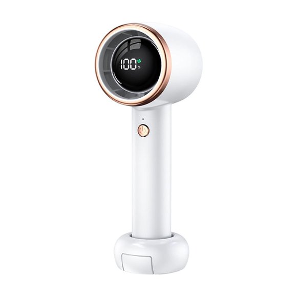 Compact Portable Handheld Fan with Rechargeable Battery, 100 Speed Settings, Hidden Stand Function, Long Battery Life for Personal Cooling, Lightweight for Travel and Office