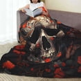 thumbnail image 6 of Bingfone Vintage Butterfly Flower Skull Print Flannel Fleece Blanket Throw Blanket for Bed,Sofa,Couch,Travel,Camping(60"x50" ), 6 of 8