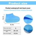 thumbnail image 2 of GHSDFBB Housse de Botte de Pluie Extérieure, Housses de Chaussures en Silicone, Réutilisables, Durables, Résistantes à l'Eau, Antidérapantes, Pliables pour Enfants Femmes Hommes (Bleu, P), 2 of 7