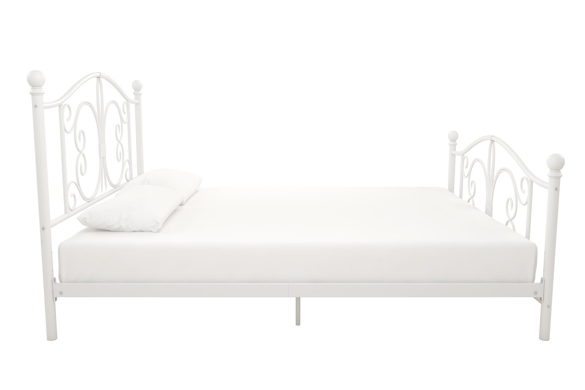 DHP Bombay Metal Platform Bed Frame With Headboard, Queen, White ...