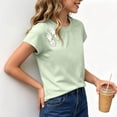 thumbnail image 4 of Zpanxa Girls Shirts, Girls Summer Tops Kids Summer Solid Color Short Sleeve Round Neck T-shirt Top Kids Green 5 Years, 4 of 8