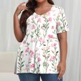 thumbnail image 2 of Pisexur Printemps Tops for Women 2025 Women Mode Été Imprimé Régulier Women Manches Courtes Col Rond Womens Tops Multicolore,TG, 2 of 7