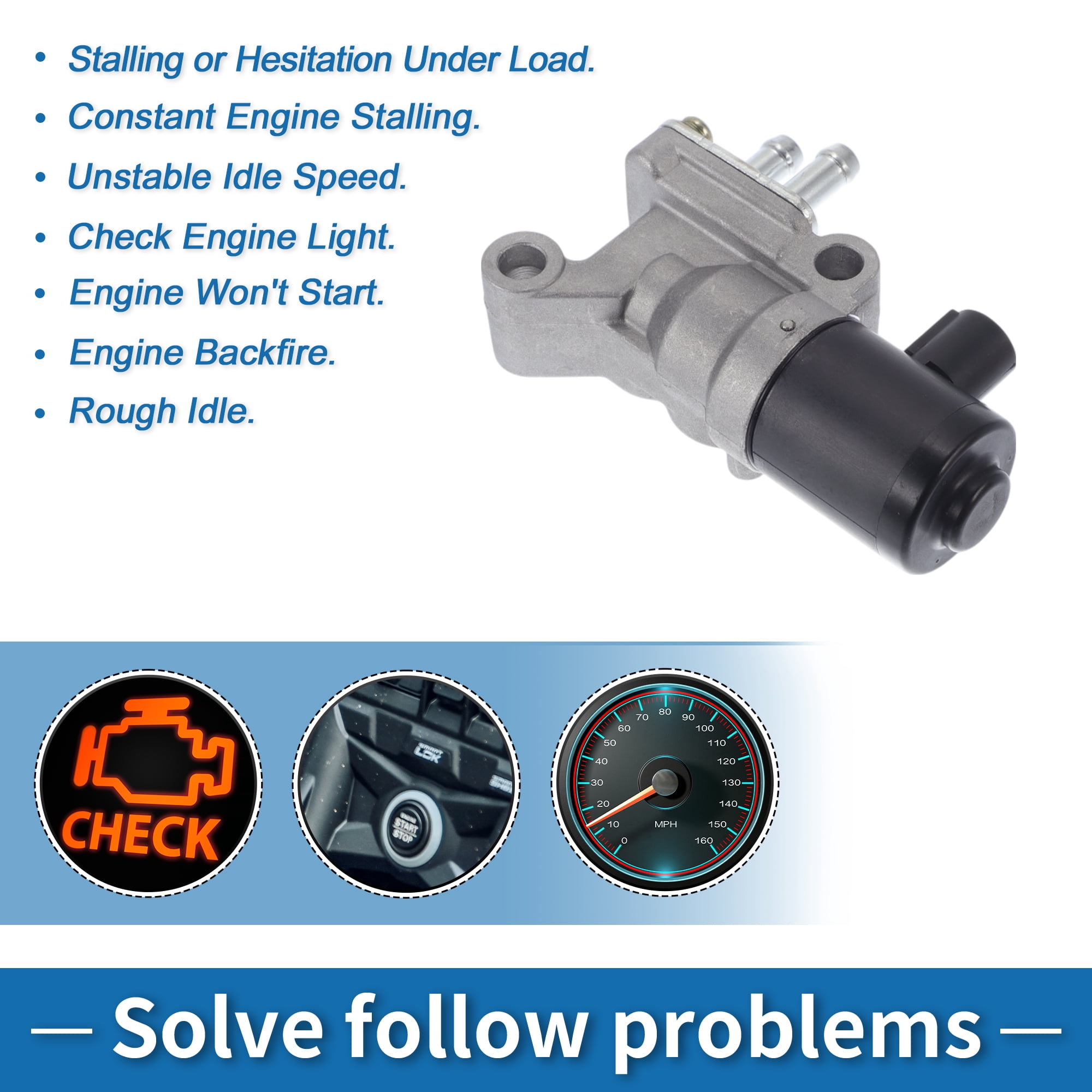Unique Bargains Car Idle Air Control Valve for Honda Civic 1996-2000 Replace No.36450P2JJ01 IACV Idle Motor Idle Air Control Valve for Stable Engine Operation