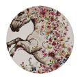thumbnail image 4 of Orinice Horse Floral Design Cross Stitch Round Table Cover Stain Resistant Washable Indoor Outdoor Tablecloth Kitchen Dining Wedding Parties Waterproof 100% Polyester Fiber 42-46, 4 of 8