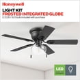 thumbnail image 2 of Honeywell Halle 42 Inch Indoor LED Ceiling Fan with Pull Chain, Matte Black, 2 of 12