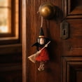 thumbnail image 4 of XIA0LE Halloween Small Witch Decor Halloween Tree Decoration Hanging Witch Doll Broomstick With Bells Ornaments For Porch, Party Decor (Orange), 4 of 7