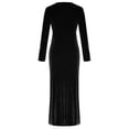 thumbnail image 7 of V Neck Velvet Dresses for Women - Long Sleeve Bodycon High Slit Mermaid Formal Gowns Wedding Guest Dresses, 7 of 7