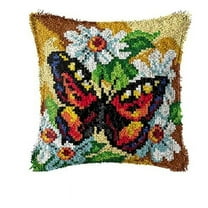 LOVE Pattern Latch Hook Kit - 17x17 Inch DIY Pillow Cover Making Set For Adults