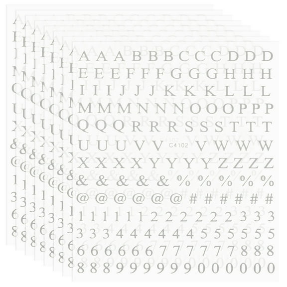 Uxcell Letter Nail Sticker, 3D Self-Adhesive English Letter Nail Decal Small Alphabet Art Stickers Metallic Fluorescence Design Manicure for Women DIY Decor Silver