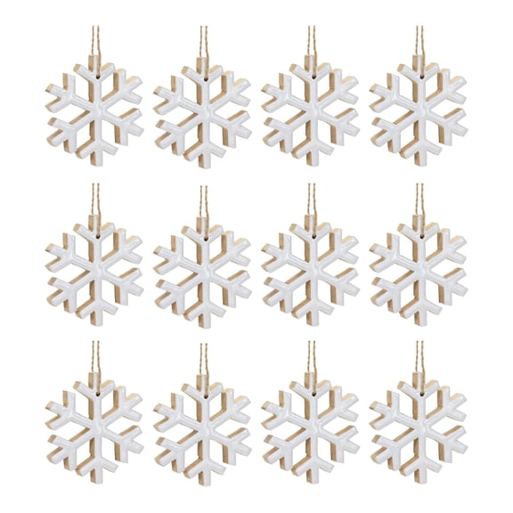 Melrose International LLC Snowflake Ornament (Set of 12) 4"H MDF