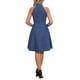 thumbnail image 3 of INSPIRE CHIC Vestido de Mujer de Mezclilla Ligero con Cuello Halter y Botones, Vestido A-Line Azul XL, 3 of 6