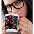 thumbnail image 2 of 3drose, Rhode Island Red Chicken Surrounded by Viola Sororia Flowers, 15oz Two-tone Red Mug, 2 of 6