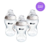 Tommee Tippee Baby Bottles, Natural Start Anti-Colic Baby Bottle with Medium Flow Breast-Like Nipple, 11oz, 3m+, Self-Sterilizing, Baby Feeding Essentials