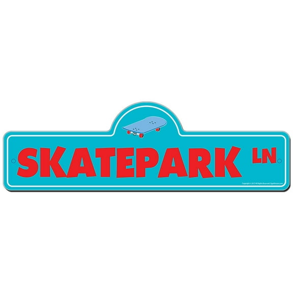 Skatepark Street Sign | Indoor/Outdoor | Funny Home Décor for Garages, Living Rooms, Bedroom, Offices | SignMission personalized gift
