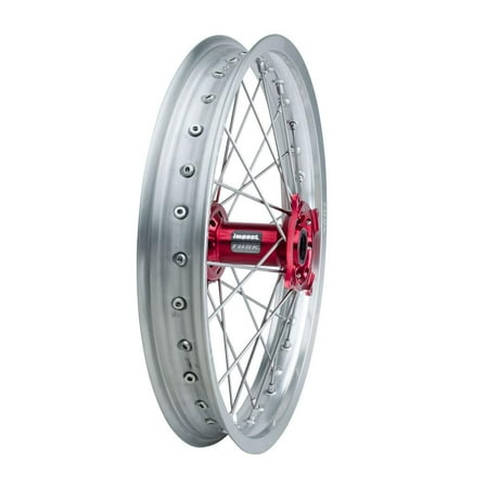 Tusk Impact Complete Wheel - Rear 18 x 2.15 Silver Rim/Silver Spoke/Red Hub for Honda CRF450R 2002-2012