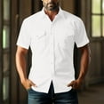 thumbnail image 6 of FRSASU Western Cowboy Shirts for Men Pearl Snap Button Down Cotton Work T-Shirt Men's Casual Shirt Jacket with Two Pockets White, 6 of 6