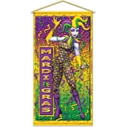 PMU Mardi Gras Party Supplies and Decorations - Mardi Gras Door/Wall Panel 2.5ft x 5ft Mardi Gras Themed Party Accessories Pkg/1
