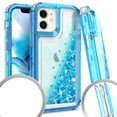 thumbnail image 1 of Kaleidio Case For iPhone 12 Mini (5.4") [Kleer Hybrid] 3-Piece Impact [Drop Protection] Shockproof See-Thru Cover [Teal/Teal Liquid Glitter], 1 of 2