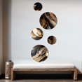 thumbnail image 3 of Designart "Captivating Marble Gold and Black I" Abstract Marble Metal Wall Art Set of 5 Piece, 3 of 5