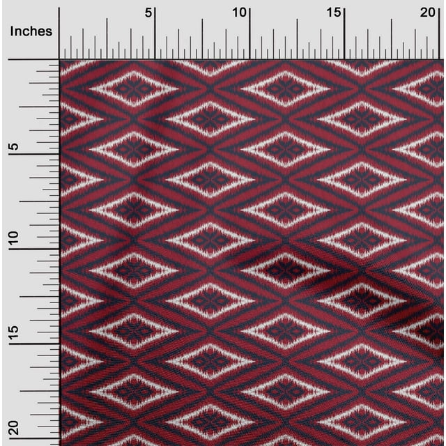 oneOone Viscose Chiffon Fabric Geometric Ikat Print Fabric By The Yard 42 Inch Wide