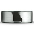 thumbnail image 2 of Tungsten Missouri Show Me State Band Ring 8mm Men Women Comfort Fit Brushed Gray Flat Cut Black Polished, 2 of 4