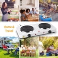thumbnail image 2 of KOCASO 2000W Double Burner Electric Stove, Portable Dual Countertop Hot Plate with 5-Temperature Control for Kitchen Cooking, Universal Pan Compatibi, 2 of 9