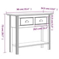 thumbnail image 4 of vidaXL Console Table BODO Grey 90x34.5x73 cm Solid Wood Pine, 4 of 5