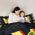 thumbnail image 4 of Erosebridal Kids Dinosaur Twin Comforter Sets for Boys Girls, Dino Letter V Bedding Set, Black Reversible 2 Pieces, 1 Comforter and 1 Pillowcase, 4 of 6