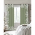 thumbnail image 3 of Coastal Coral Blackout Curtains 39 Inches Long for Bedroom, Sage Green Ocean Marine Nautical Beach Thermal Insulated Room Darkening Black Out Window Curtain Panels Grommet Drapes for Living Room, 3 of 8