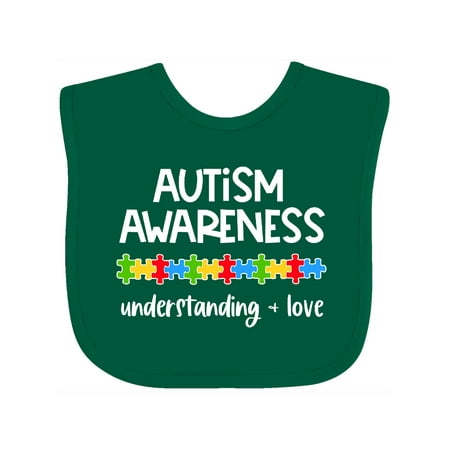 

Inktastic Autism Awareness Understanding and Love with Puzzle Pieces Gift Baby Boy or Baby Girl Bib