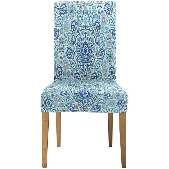 POGLIP Boho Chic Paisley Stretch Chair Cover Protector Seat Slipcover for Dining Room Hotel Wedding Party Set of 1
