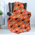 thumbnail image 4 of Peach Soft Flannel Fleece Throw Blanket, Fishes Motif Nautical Marine Sea Underwater Creature Animal Aquarium, Cozy Plush for Indoor and Outdoor Use, 50" x 60", Persian Blue Salmon Teal, by Ambesonne, 4 of 5