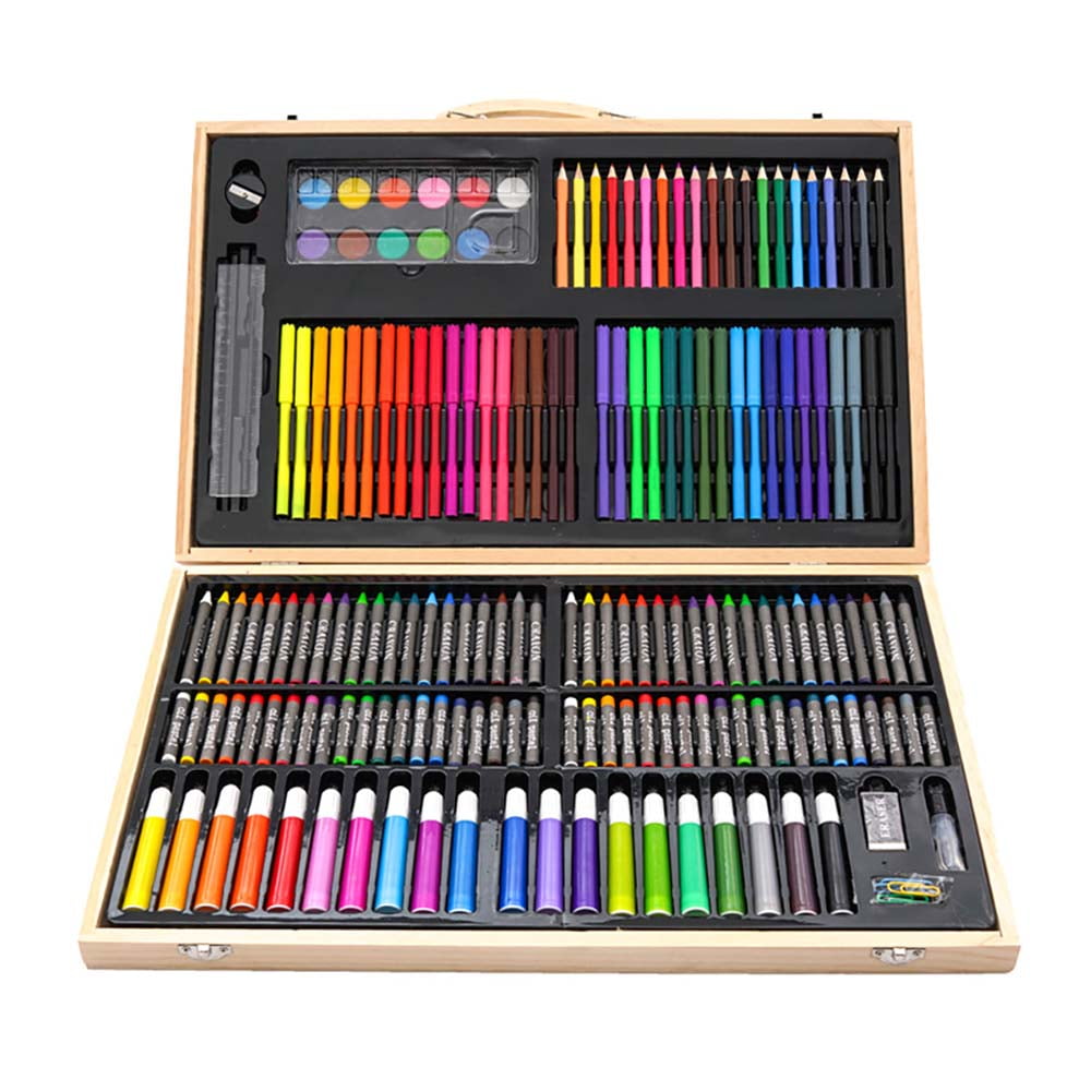 Onever Art Drawing Sets 180 Pieces Set Children's Painting Wooden Box