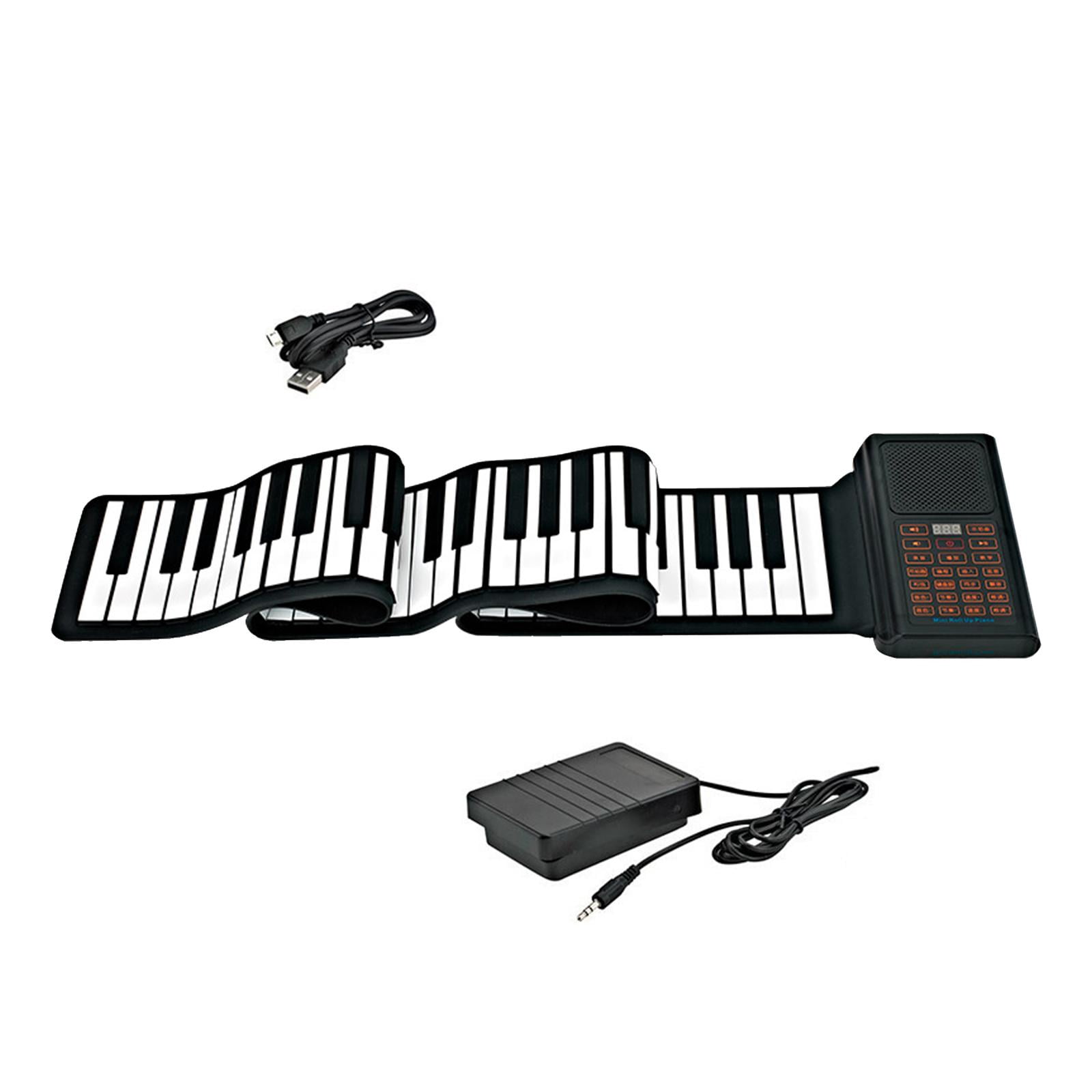 LeeQinersw Digital Music Piano Keyboard, 128 Tones and Rhythms Travel Piano 88 Keys Roll up
