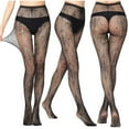 thumbnail image 2 of Kilaqueen Tights for Women High Waist Fishnet Thigh High Stockings Transparent Hollow Out Sexy Lace Leggings Floral Lace Net Mesh Pantyhose, 2 of 5