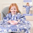 thumbnail image 1 of Babero de alimentación 2 en 1 para bebés, niños y niñas, delantal con babero impermeable de 8M-5Y, bata con cubierta de mesa, babero de cobertura completa sin desorden para niños, 1 of 6