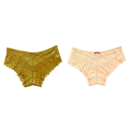 2-Pack Panties For Women Crochet Lace Lace Up Panty Hollow Out Underwear Women Sleepwear Womens Lingerie Corset Set Submissive Lingerie for Women Leather plus Size Lingerie for Women 4x