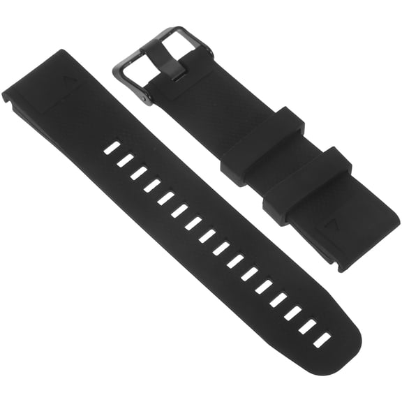 Worgeous Black Silicone Watch Band for 5S, Adjustable Comfortable Unisex Replacement Strap Compatible with Smartwatches