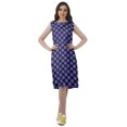 thumbnail image 3 of Moomaya Knee Length Summer Dresses Printed Back Slit Boat Neck Shift Dress, 3 of 4