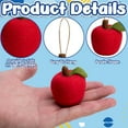 thumbnail image 2 of Uxgjfwu Flocked Apple Christmas Ornaments 12 Pack Red Velvet Hanging Tree Decor for Xmas Holiday Party Festive Decorations, 2 of 8
