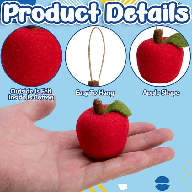 Juego de 12 adornos colgantes navideños de terciopelo | Adornos de peluche rojo suave para árbol | Decoración festiva para árboles de Navidad, coronas y centros de mesa | Ideas de regalo para
