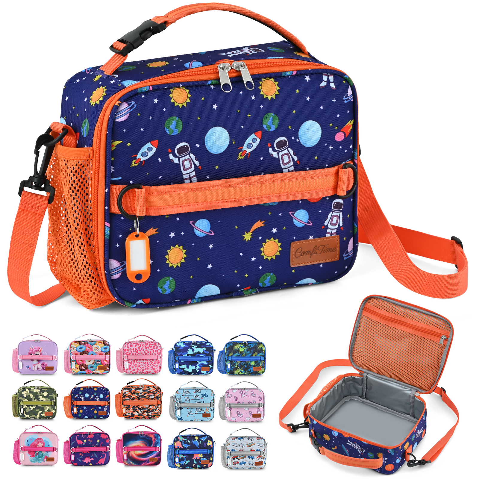 ComfiTime Insulated Lunch Bag for Kids, Blue Space