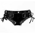 thumbnail image 5 of BSDJILFG Women's Shorts Cute Low Rise Cut Off Mini Hot Pants Side Tie Denim Shorts for Women Ripped Jeans Frayed Cheeky Booty Shorts Clubwear, 5 of 9