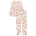 thumbnail image 6 of FOR U DESIGNS Pink Mushroom Pajama Sets Women Long Pants and Crewneck Tops Set of 2 Size XS Loungewear Pjs for Women Set Sleepwear for Women Long Sleeve Set, 6 of 6