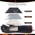 thumbnail image 2 of Guantes de protección antideslizantes para asar a la parrilla, forro de algodón suave de doble capa, guantes de barbacoa de manga larga impermeables, resistentes al calor extremo para cocinar en, 2 of 6