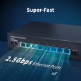 thumbnail image 2 of Conmutador Ethernet STEAMEMO de 8 puertos, 2,5 G, no gestionado, 60 Gbps, 10 G SFP, 2 of 8