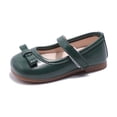 thumbnail image 5 of IVEYRTF Girls Solid Color Mary Janes Shoes Kids Soft Faux Leather Fashion Casual Flats Shoes(Green,1.5-2 Years), 5 of 7