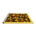 thumbnail image 2 of Ahgly Company Machine Washable Indoor Round Abstract Yellow Contemporary Area Rugs, 3' Round, 2 of 4