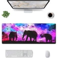 thumbnail image 2 of Abstract Elephant Forest Landscape Mouse Pad Extended Large Gaming Mouse Pad XL Oversized Desk Pad Stitched Edges Non-Slip Mat 31.5 X 11.8 Inch, 2 of 14